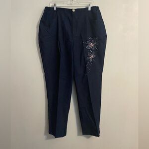 Devine Denim NY Floral embellished jeans, size 16W